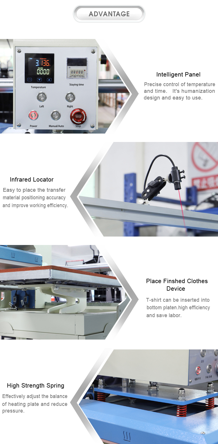 Factory Direct Price Clothing Pneumatic Sublimation Heat Press Transfer Machine