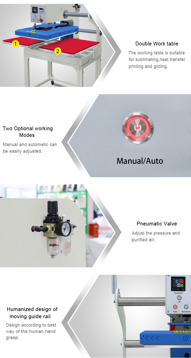Factory Direct Price Clothing Pneumatic Sublimation Heat Press Transfer Machine